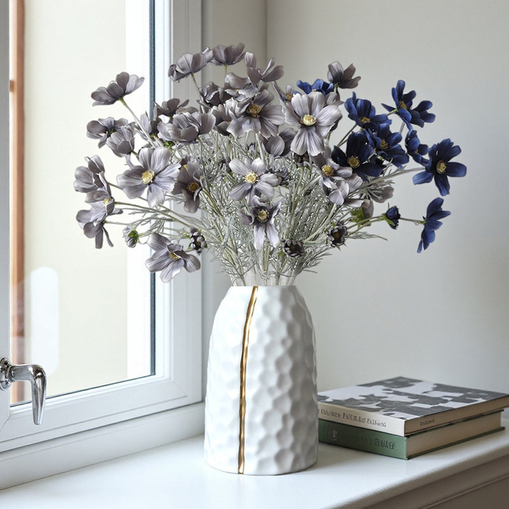 EVERIVELLE Six-Head Flocked Artificial Cosmos Spray