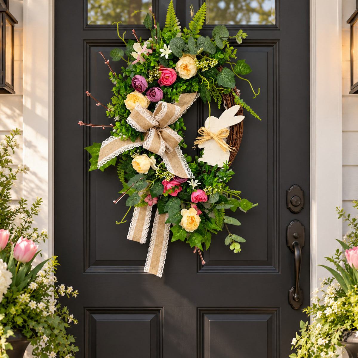 Easter Bunny Floral Door Wreath Collection