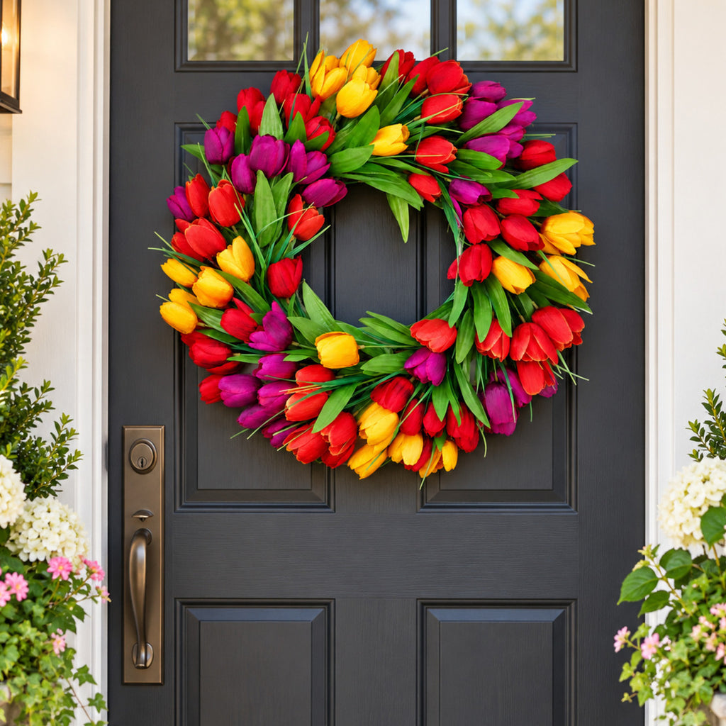 Colorful Tulip Spring Wreath Collection