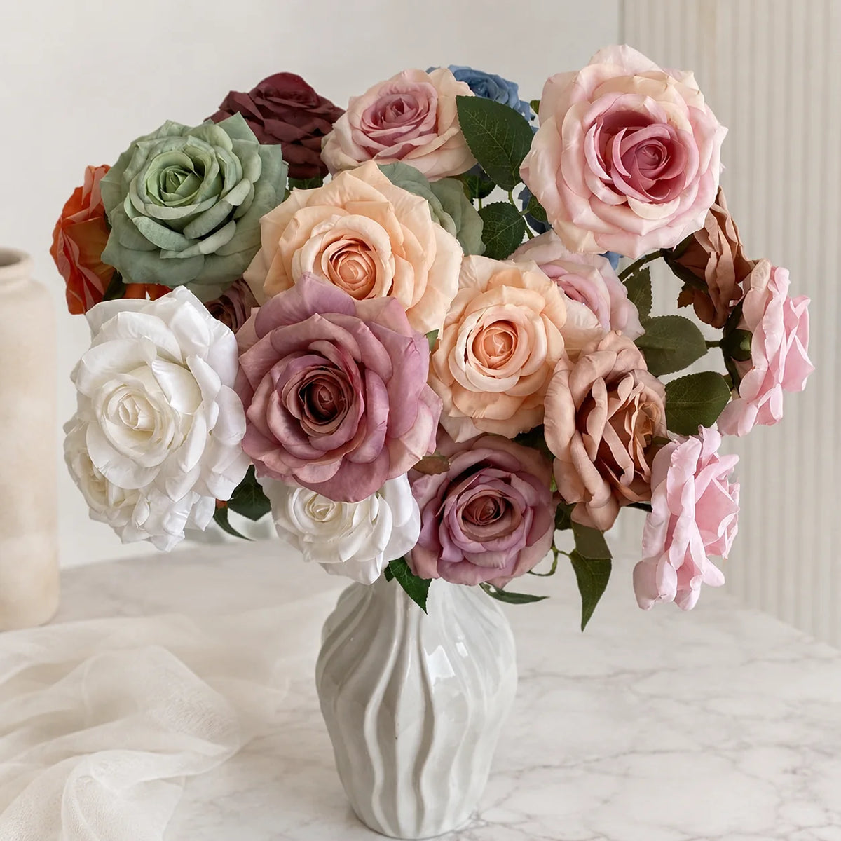 Cappuccino Artificial Rose Spray   Neutral Floral Décor Accent | EVERIVELLE artificial flowers and garden décor