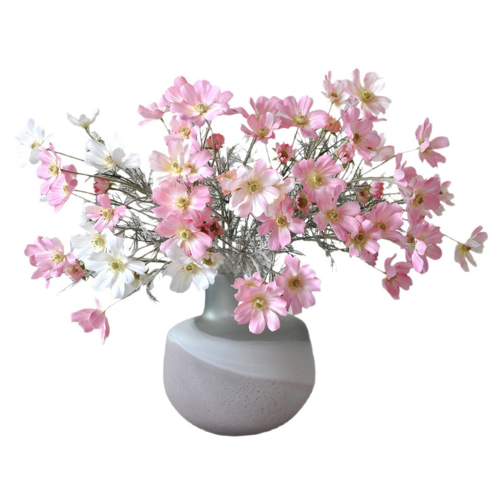 EVERIVELLE Six-Head Flocked Artificial Cosmos Spray