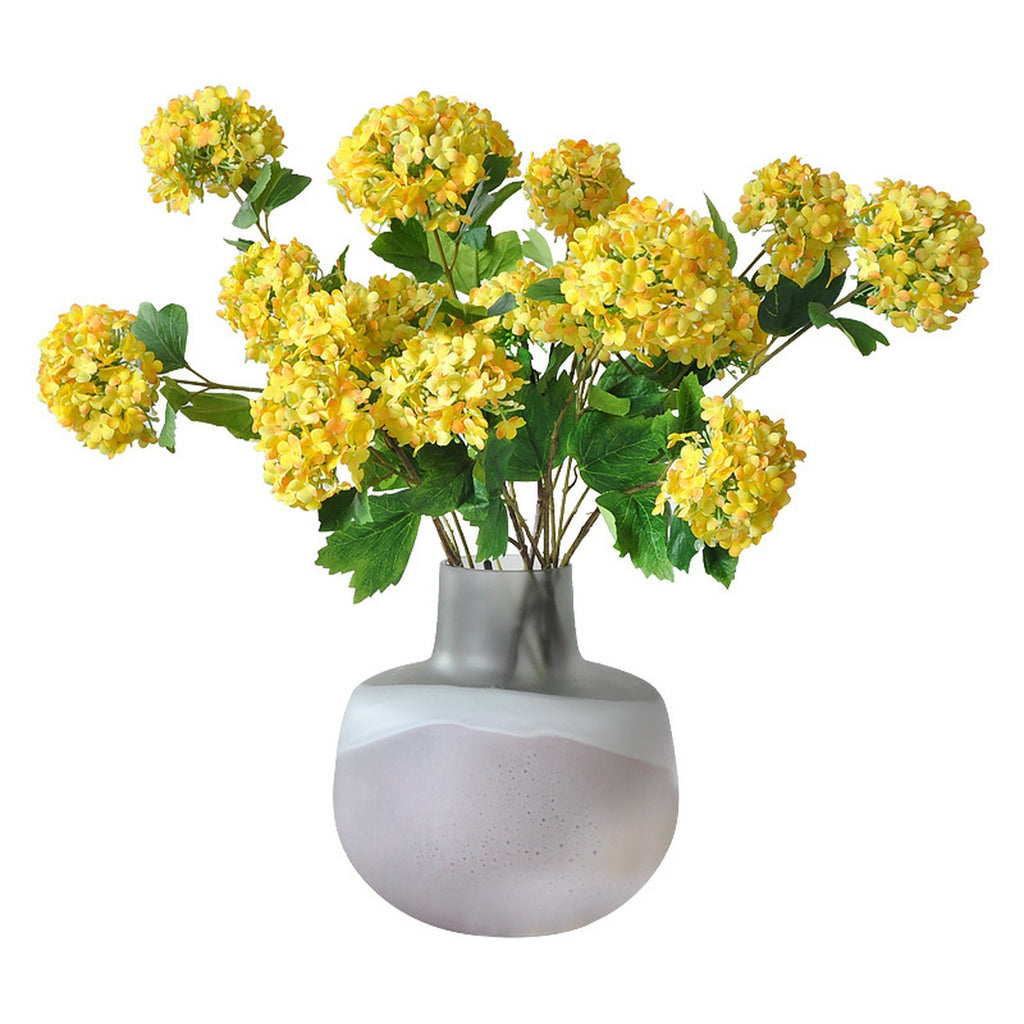 EVERIVELLE Three-Head Artificial Snowball Hydrangea Stem