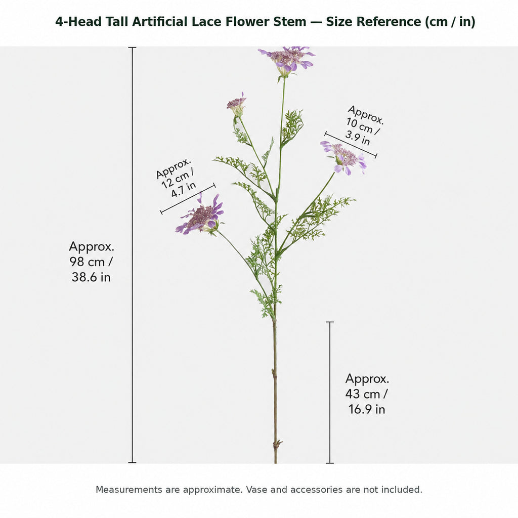 EVERIVELLE Four-Head Tall Artificial Lace Flower Stem
