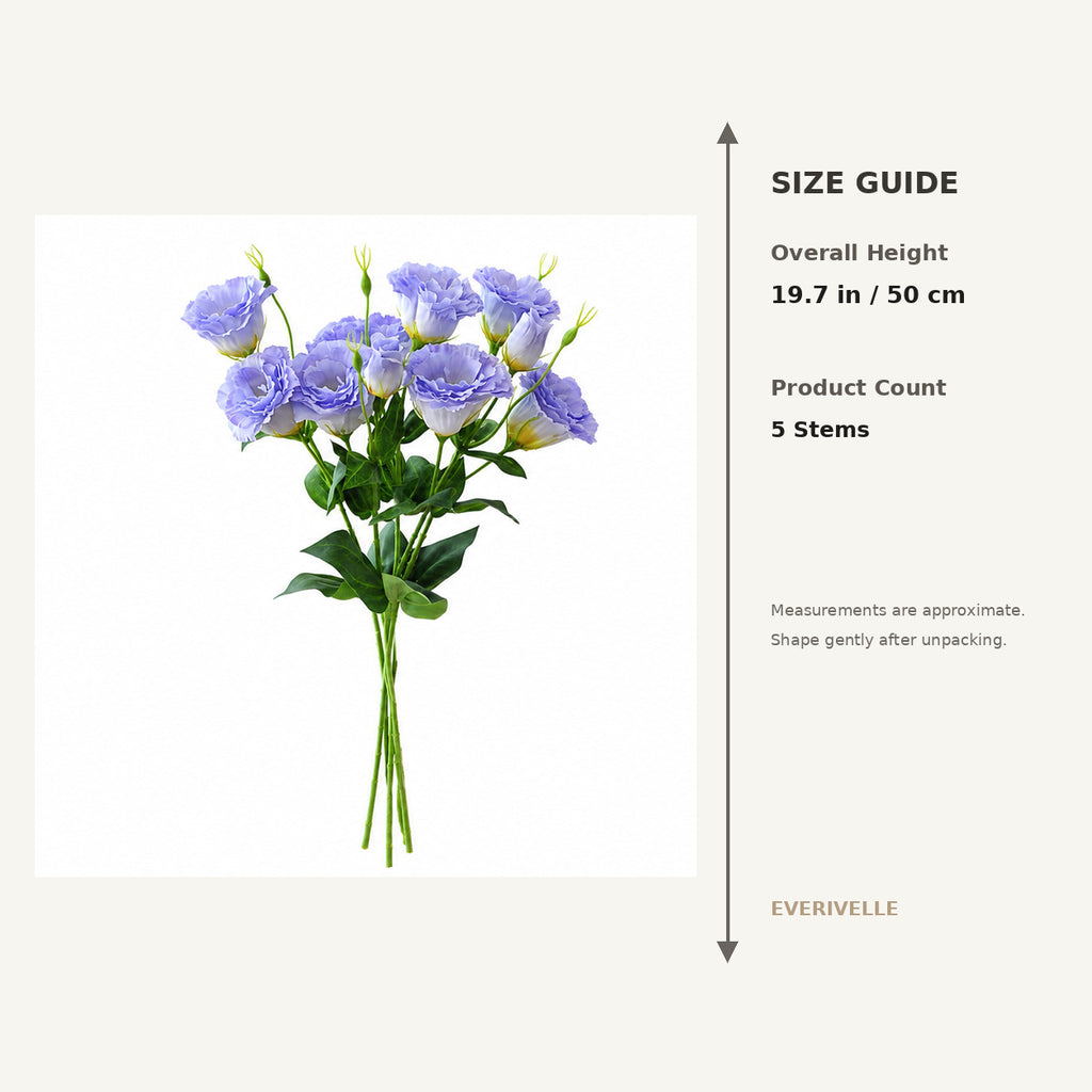 EVERIVELLE 19.7-Inch Five-Stem Artificial Lisianthus Bouquet