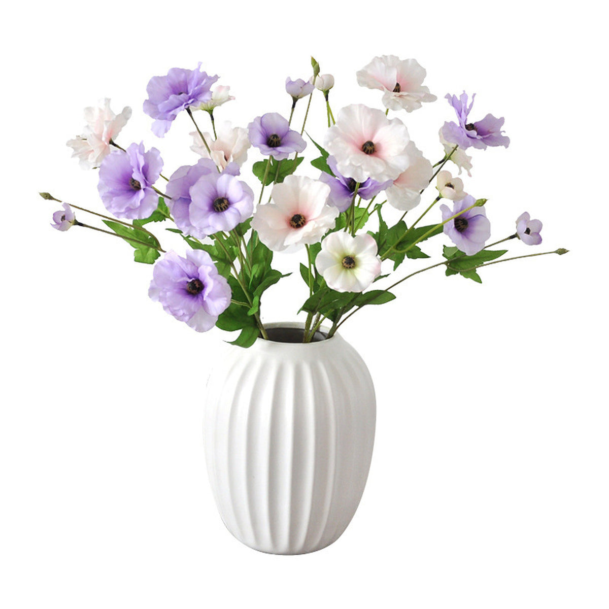 EVERIVELLE 19.3-Inch Three-Head Artificial Butterfly Ranunculus Spray