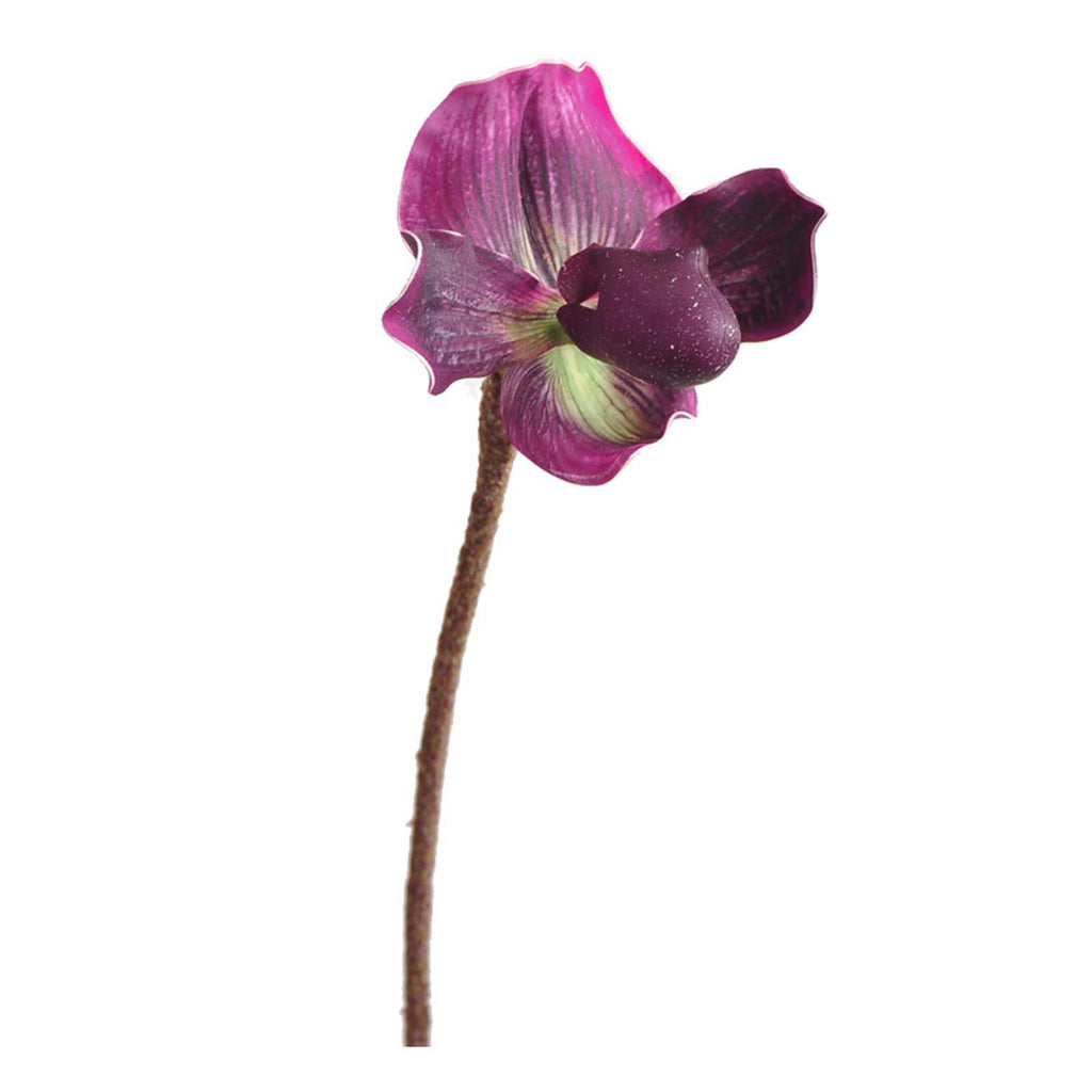 EVERIVELLE Artificial Paphiopedilum Slipper Orchid Stem