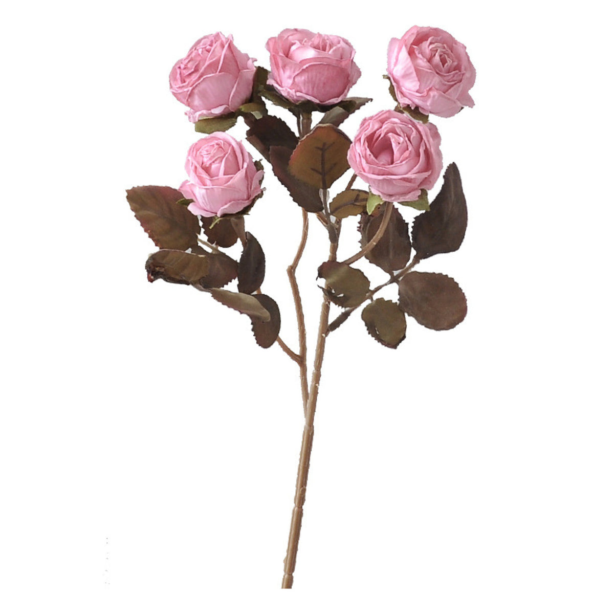 EVERIVELLE Five-Head Vintage Burnt-Edge Artificial Rose Stem
