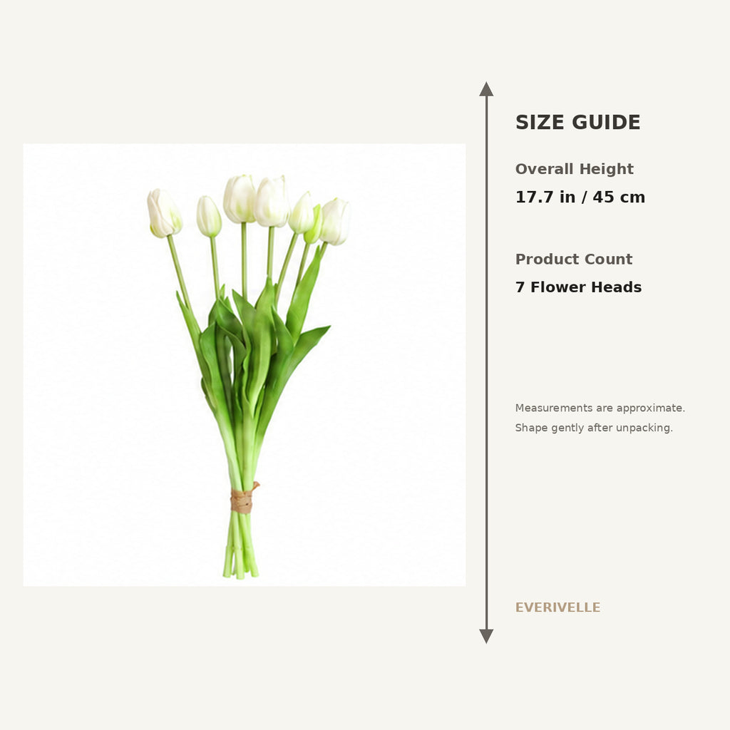 EVERIVELLE 17.7-Inch Seven-Head Soft-Touch Artificial Tulip Bouquet