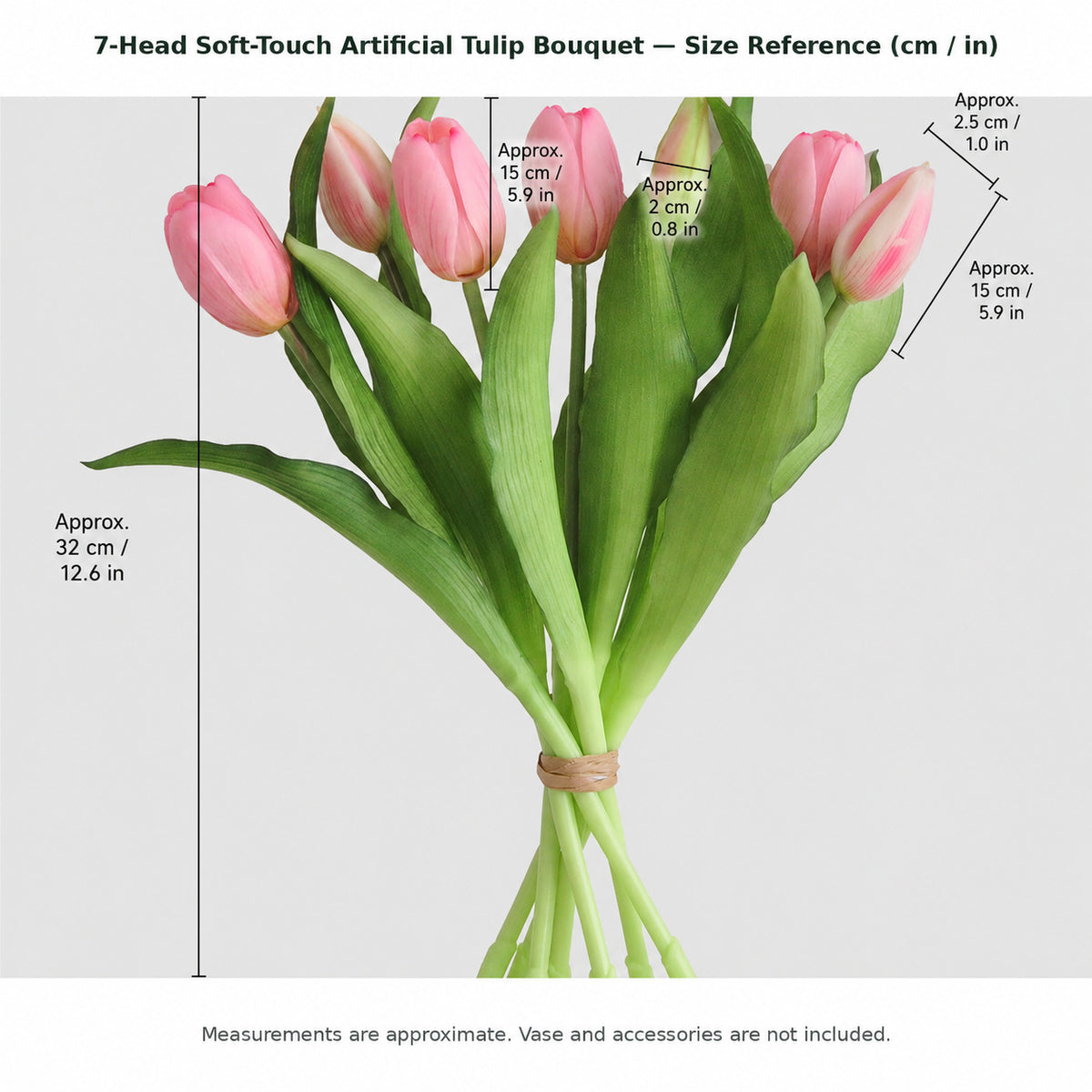 EVERIVELLE Seven-Head Soft-Touch Artificial Tulip Bouquet