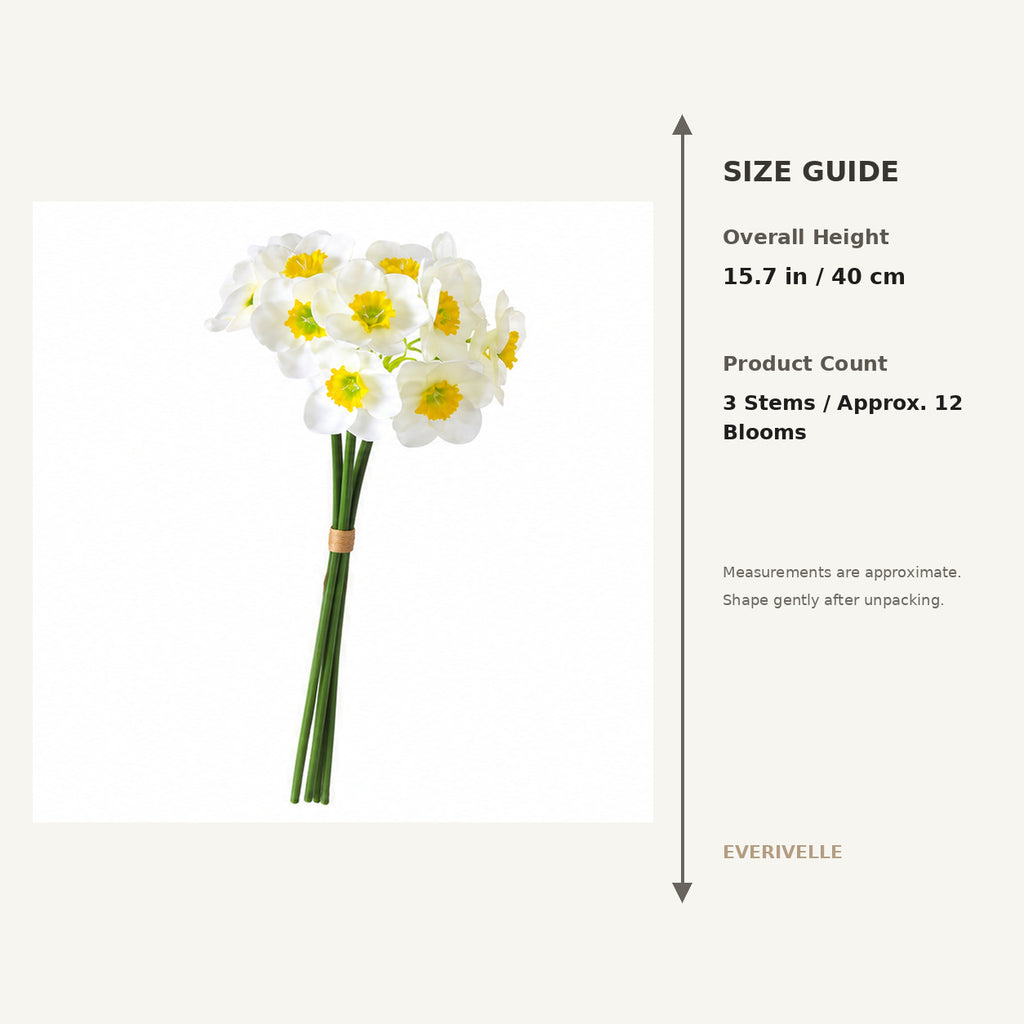 EVERIVELLE 15.7-Inch Three-Stem Artificial Daffodil Bouquet