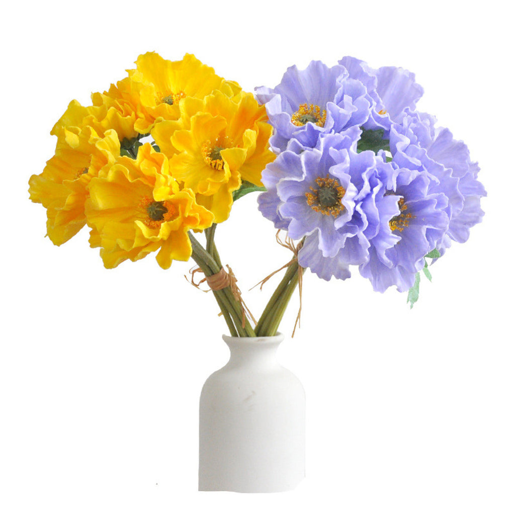 EVERIVELLE Five-Stem Artificial Poppy Bouquet