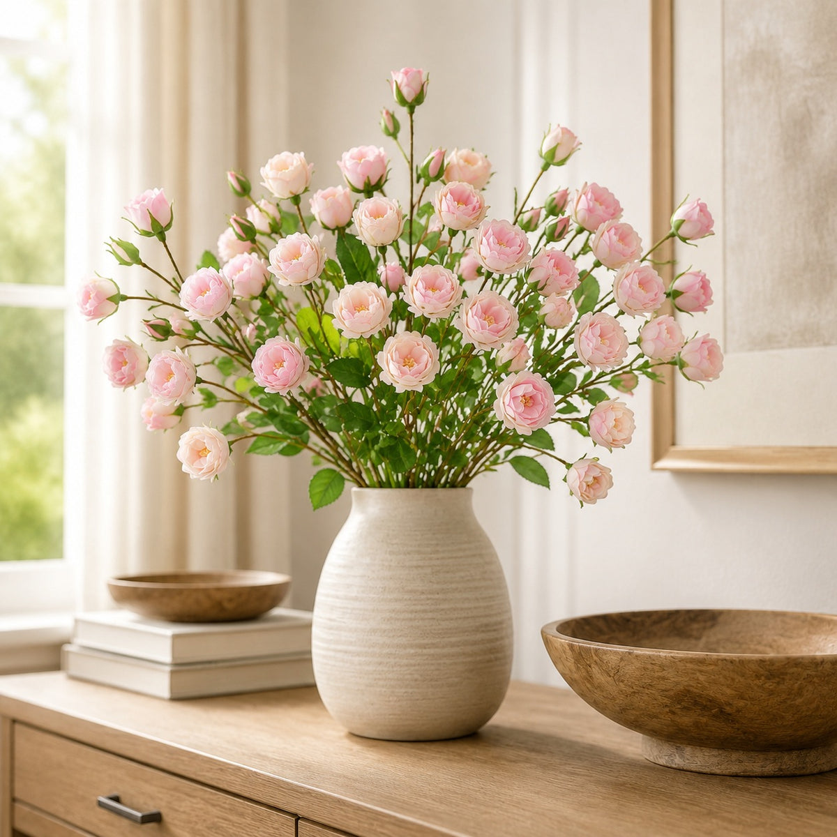 EVERIVELLE 17-Head Artificial Spray Rose Stem