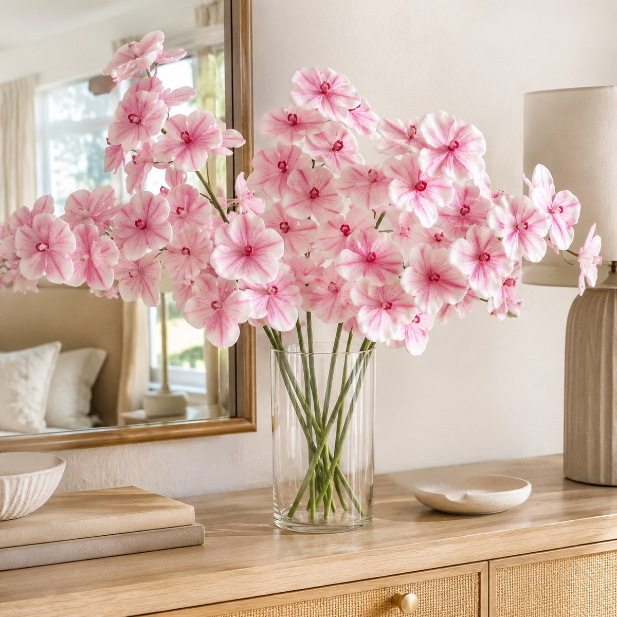 EVERIVELLE 3D Artificial Phalaenopsis Orchid Stem