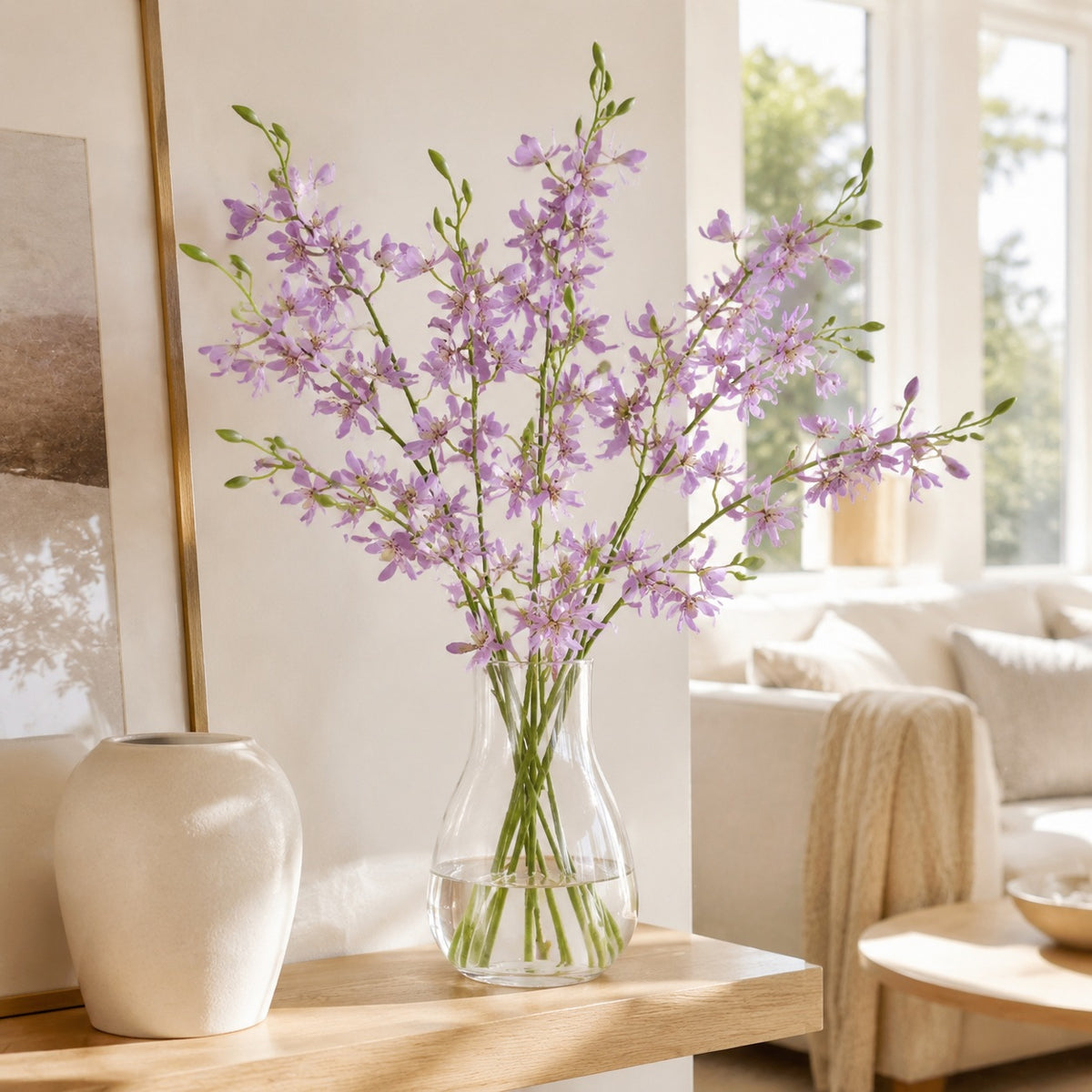 EVERIVELLE Artificial Vanda Orchid Spray