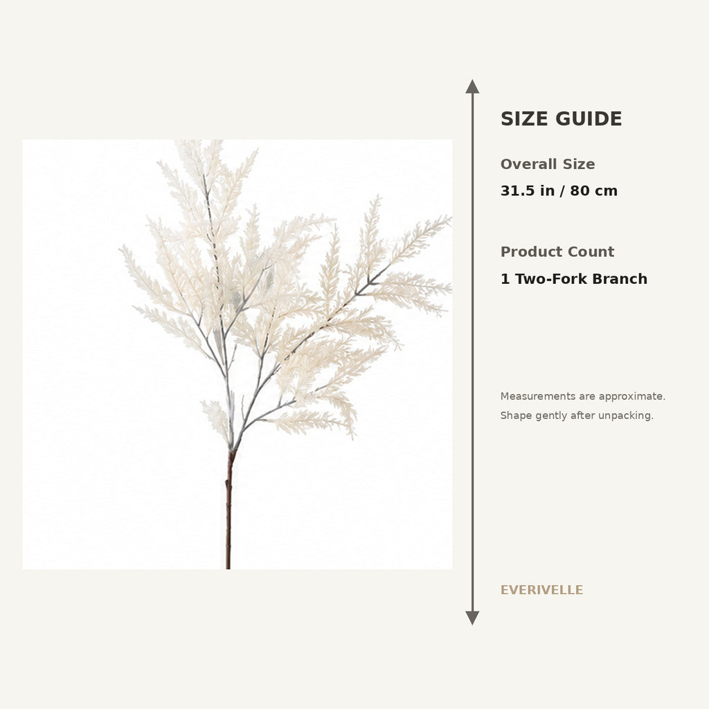 EVERIVELLE 31.5-Inch Two-Fork Artificial Foxtail Foliage Branch