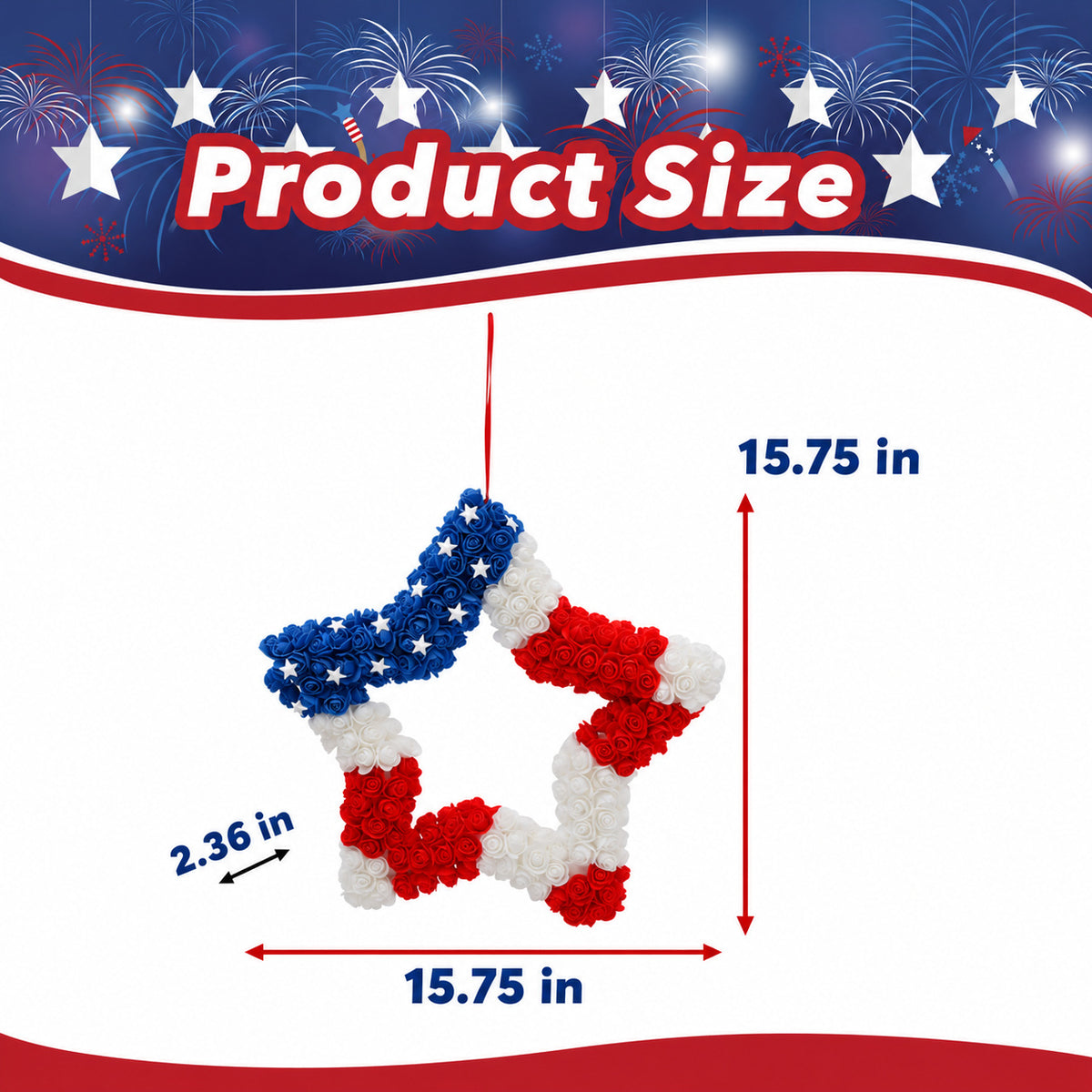 Patriotic Red, White & Blue Star Wreath