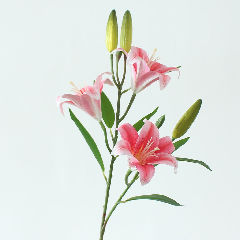 EVERIVELLE Three-Head Painted Artificial Lily Stem