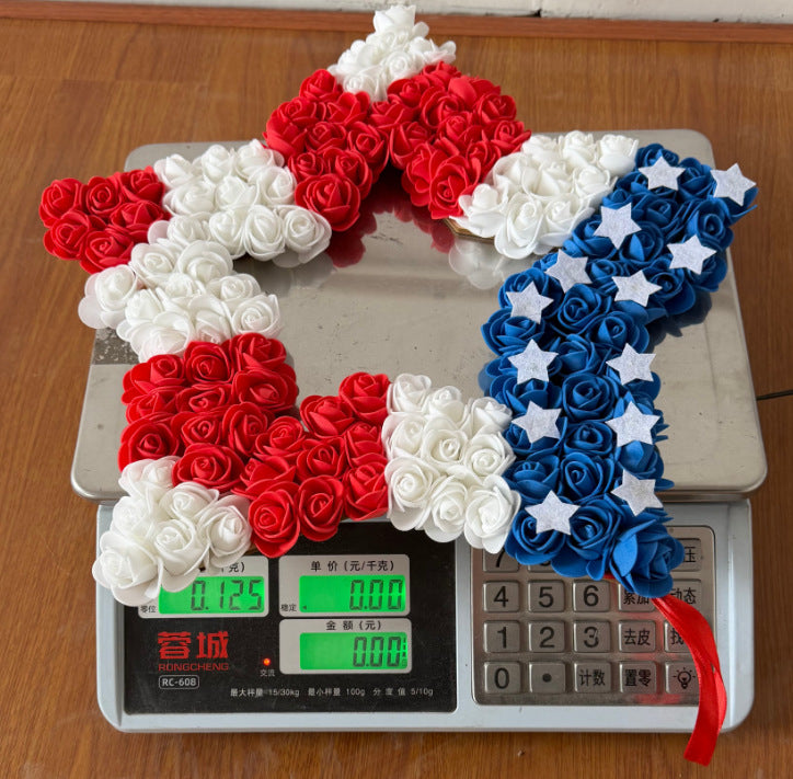 Patriotic Red, White & Blue Star Wreath