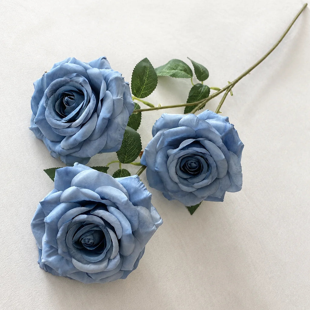 EVERIVELLE Three-Head Cappuccino Artificial Rose Spray