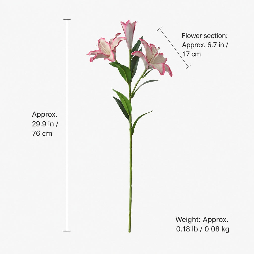 EVERIVELLE Three-Head Painted Artificial Lily Stem