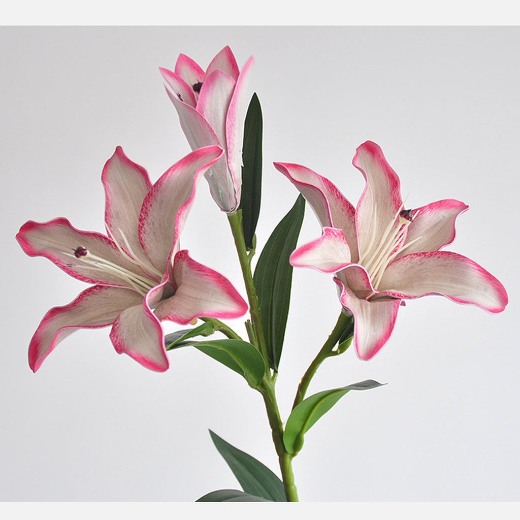 EVERIVELLE Three-Head Painted Artificial Lily Stem