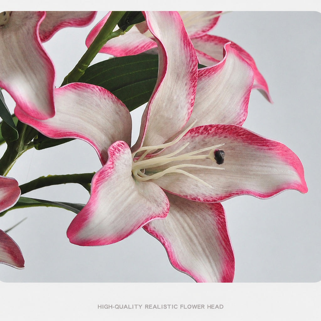 EVERIVELLE Three-Head Painted Artificial Lily Stem