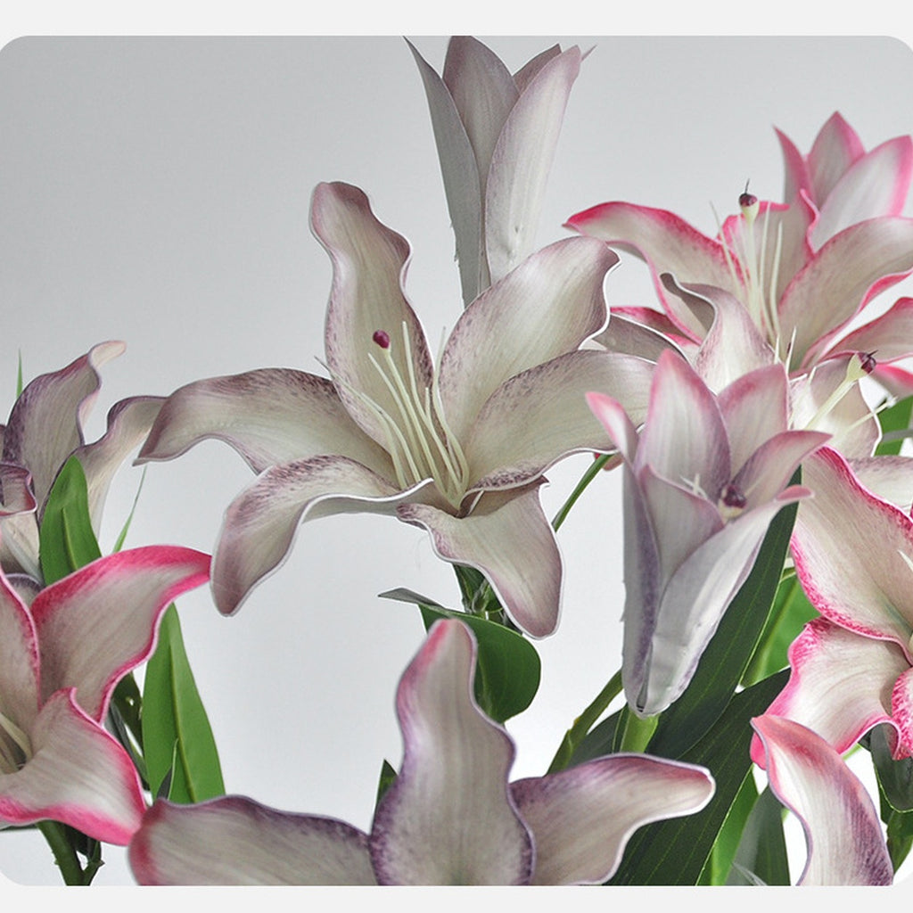 EVERIVELLE Three-Head Painted Artificial Lily Stem