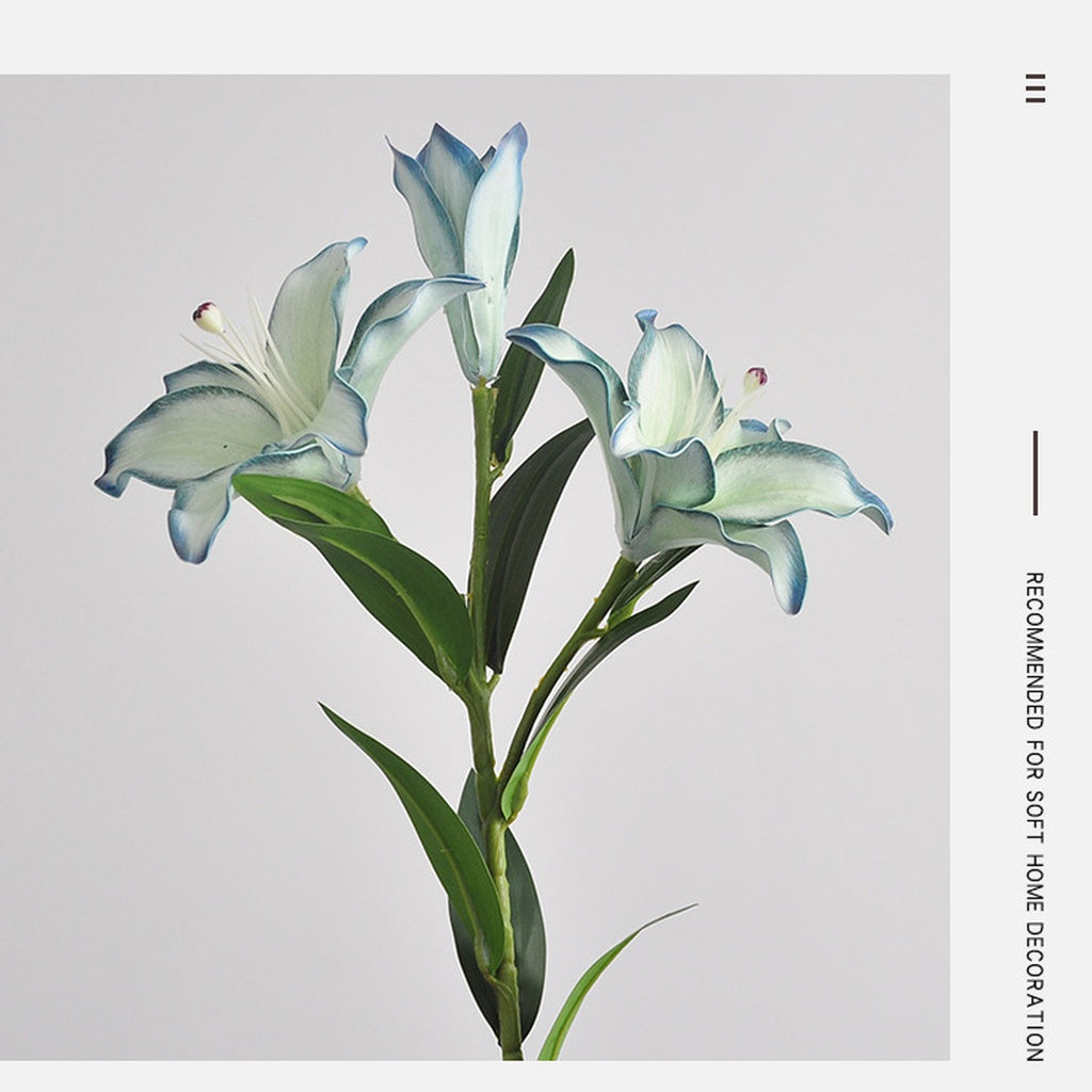 EVERIVELLE Three-Head Painted Artificial Lily Stem