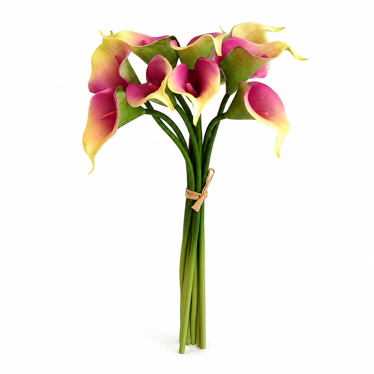 EVERIVELLE 13.8-Inch Nine-Stem Soft-Touch Calla Lily Bouquet