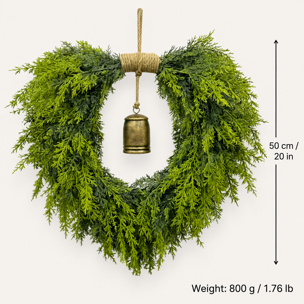 Heart shaped cedar wreath dimensions