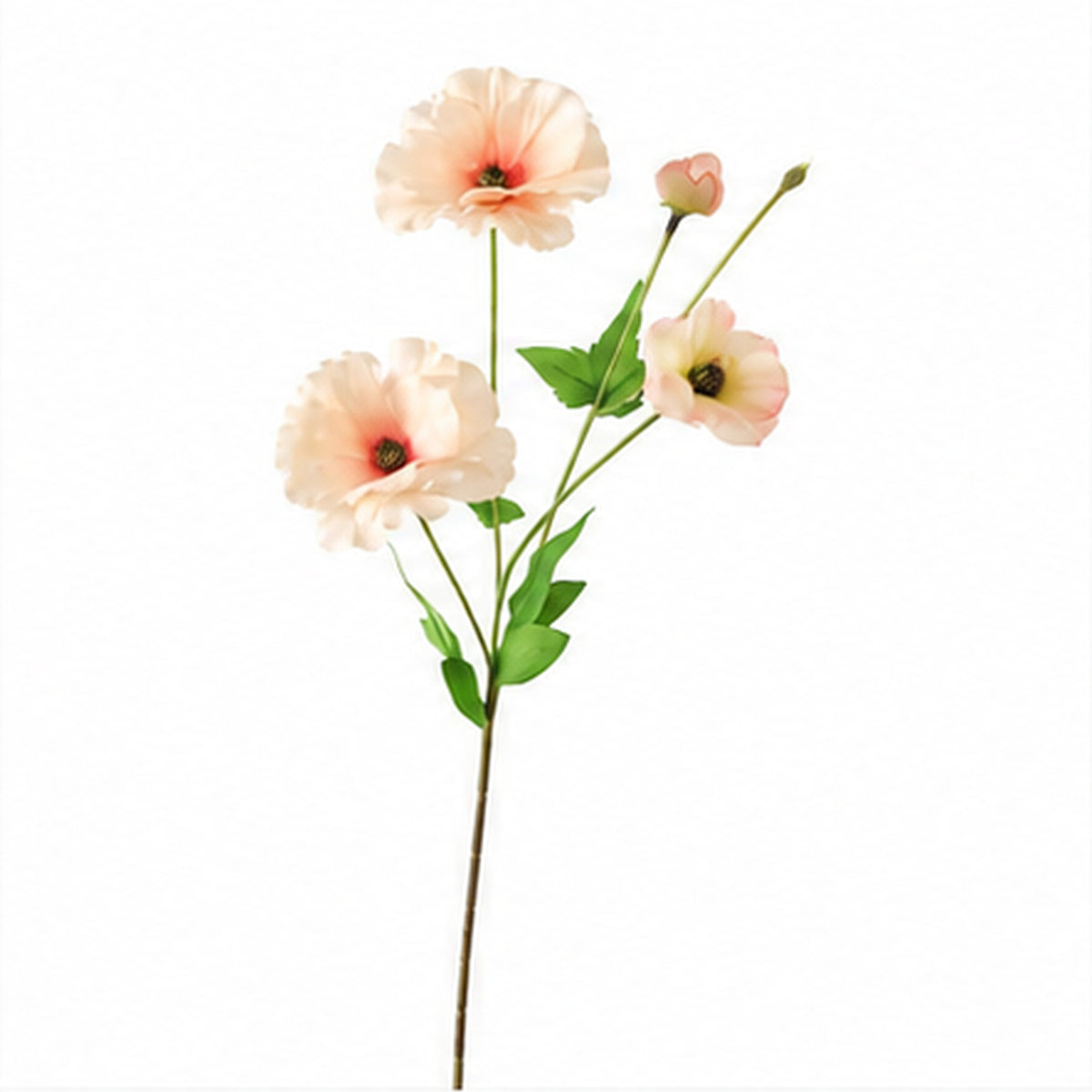 EVERIVELLE 19.3-Inch Three-Head Artificial Butterfly Ranunculus Spray