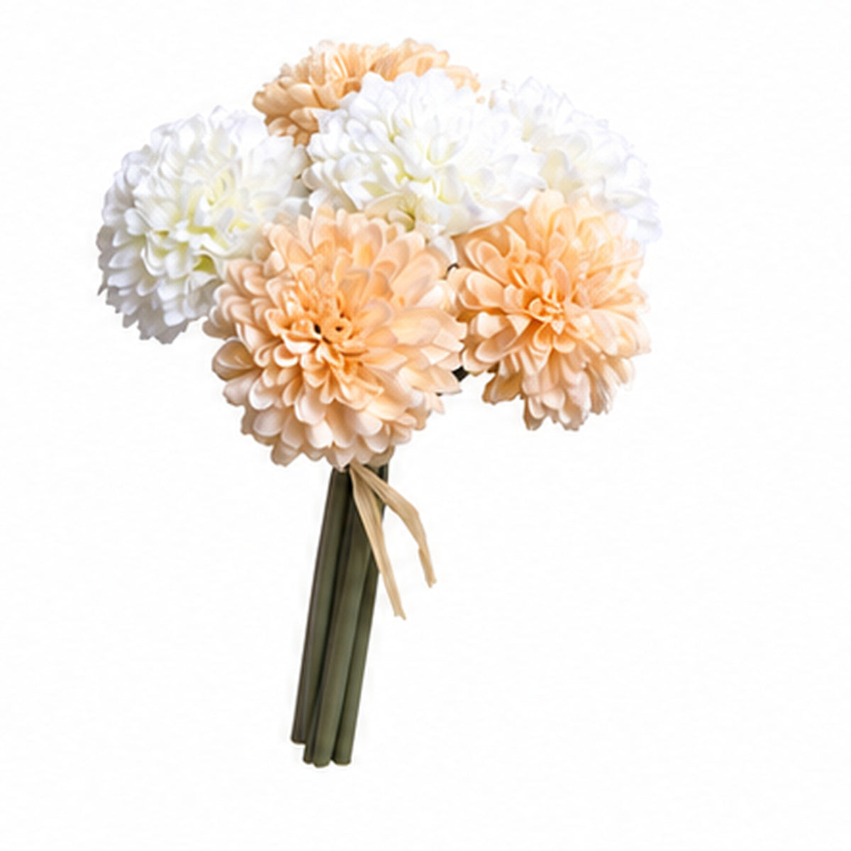 EVERIVELLE 7.5-Inch Six-Stem Mini Pom-Pom Chrysanthemum Bouquet