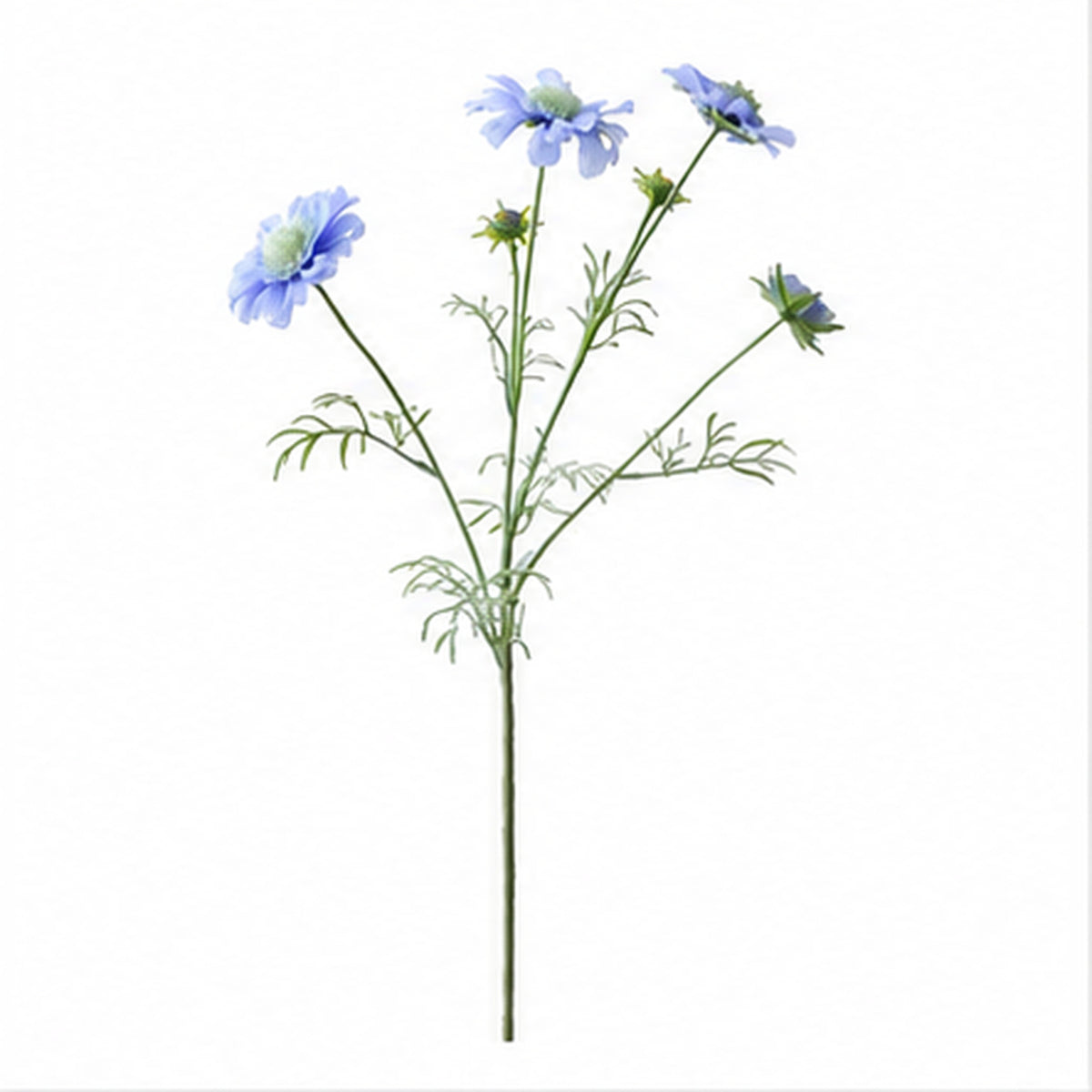 EVERIVELLE 23.6-Inch Four-Head Flocked Artificial Pincushion Flower Stem