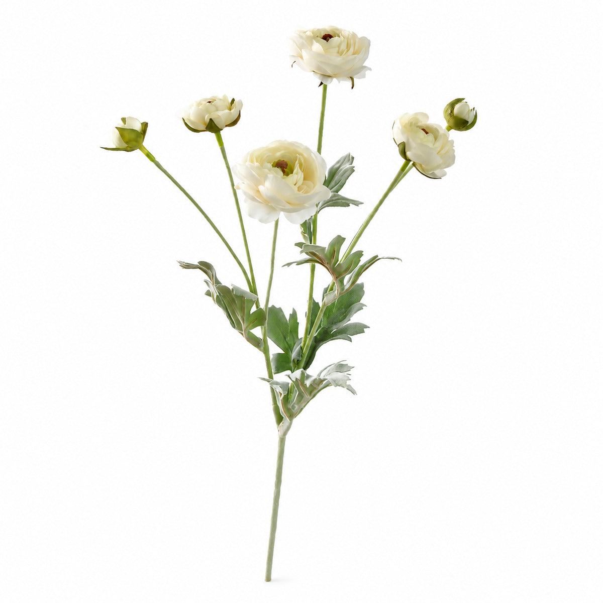 EVERIVELLE 27.2-Inch Six-Head Flocked Artificial Ranunculus Stem