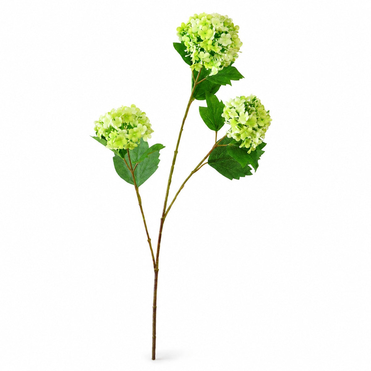 EVERIVELLE Three-Head Artificial Snowball Hydrangea Stem