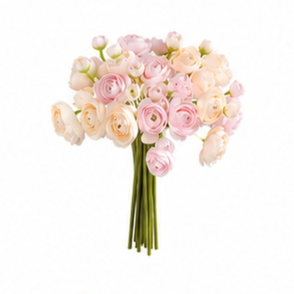 EVERIVELLE 10.2-Inch Artificial Ranunculus Bouquet — 9, 12 or 15 Stems