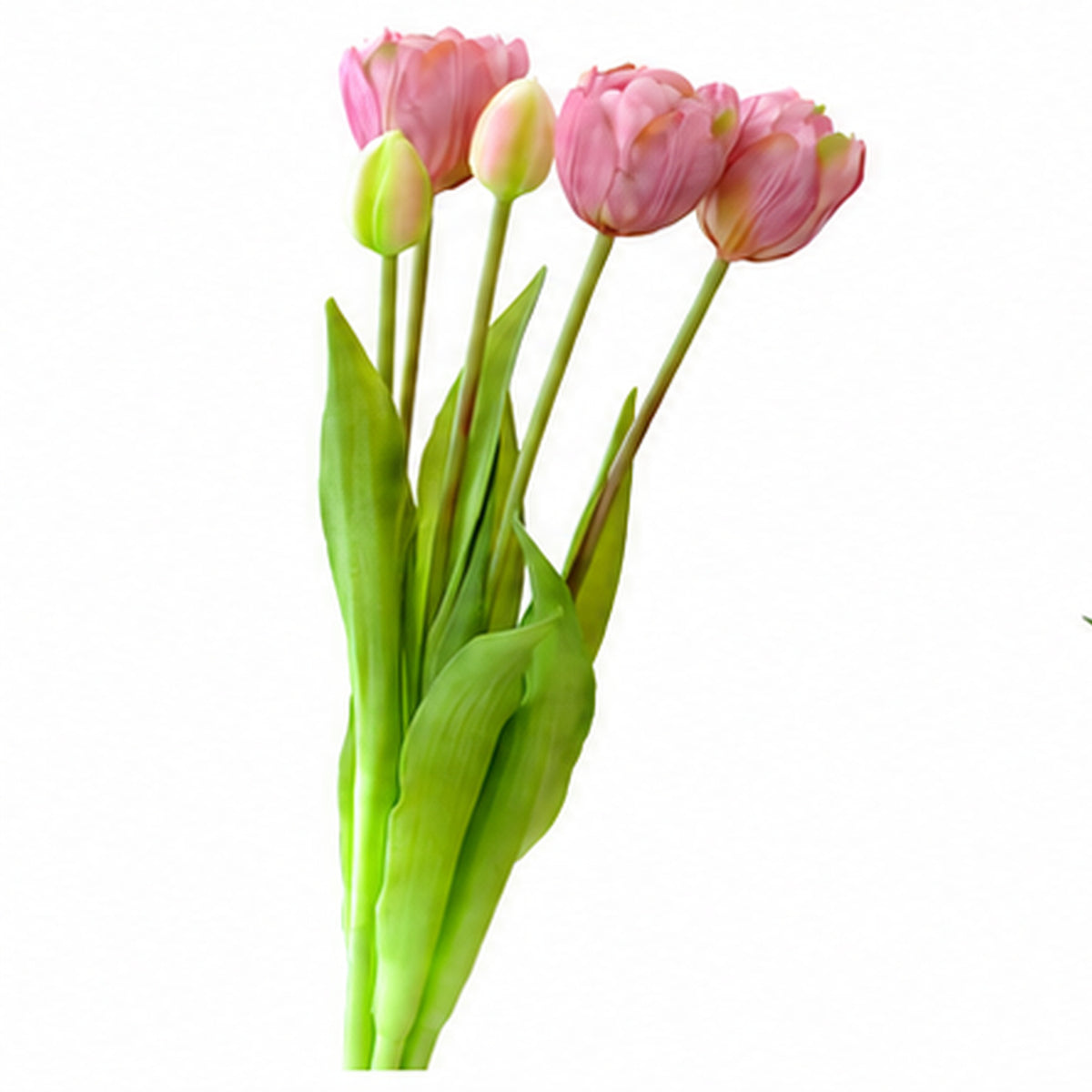 EVERIVELLE 15.7-Inch Five-Head Multi-Layer Soft-Touch Tulip Bouquet