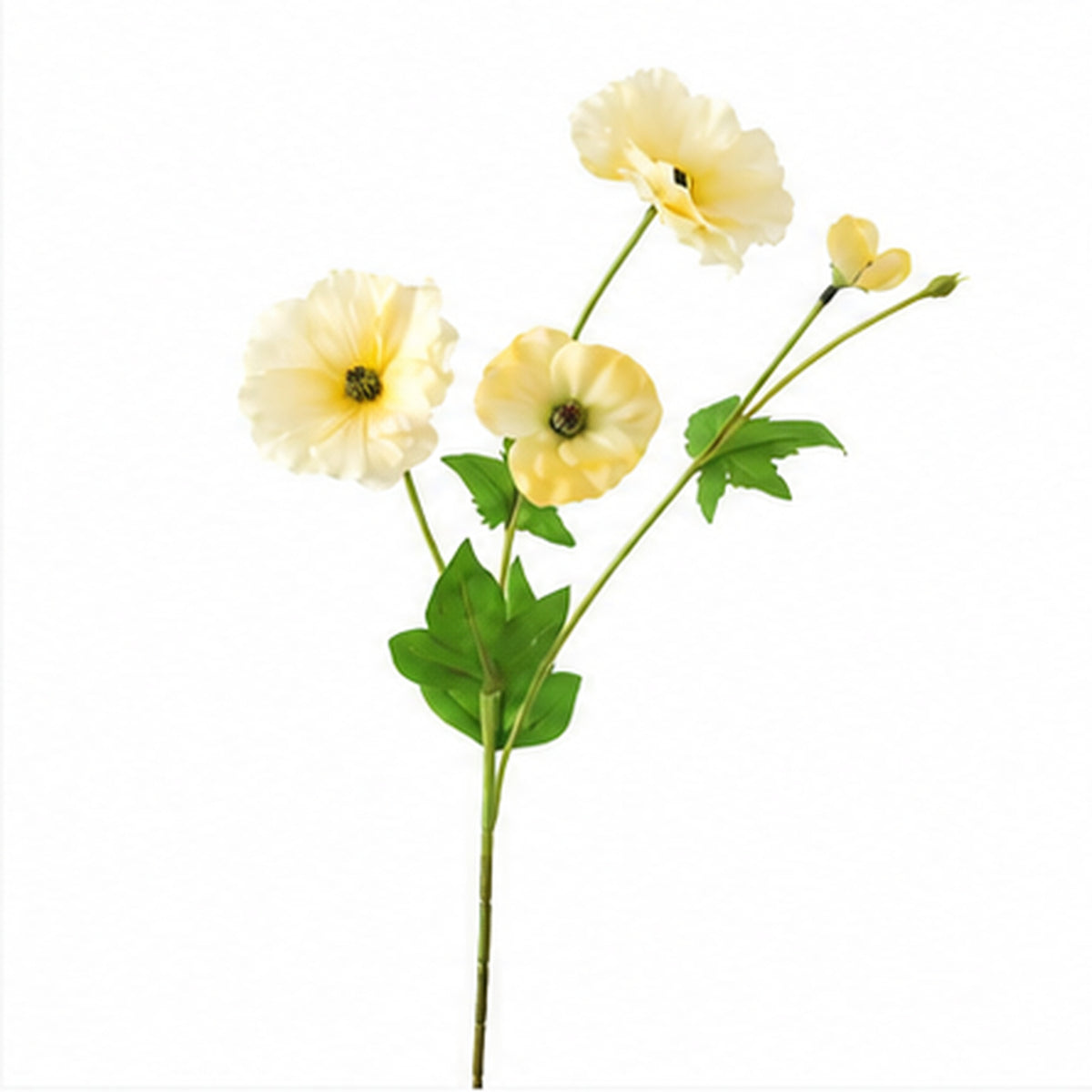 EVERIVELLE 19.3-Inch Three-Head Artificial Butterfly Ranunculus Spray