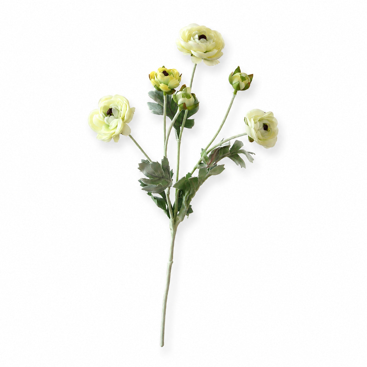 EVERIVELLE 27.2-Inch Six-Head Flocked Artificial Ranunculus Stem