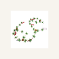 Lighted christmas garland white background