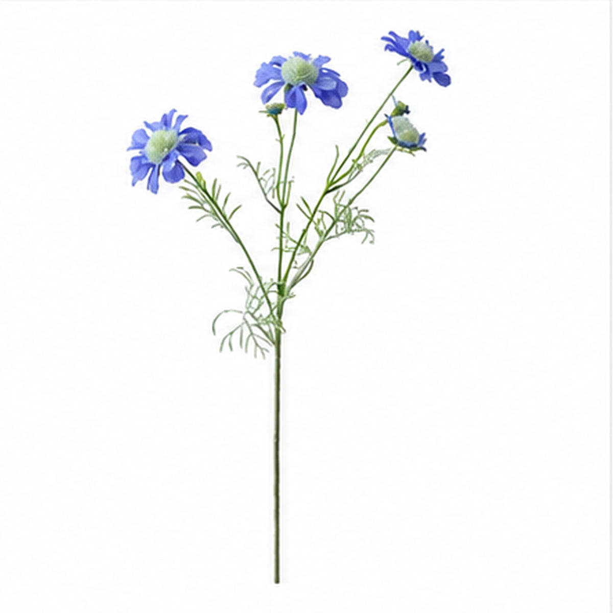 EVERIVELLE 23.6-Inch Four-Head Flocked Artificial Pincushion Flower Stem