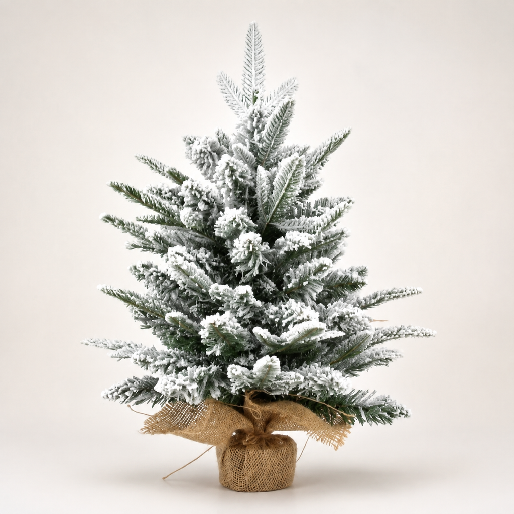 Mini christmas tree flocked full