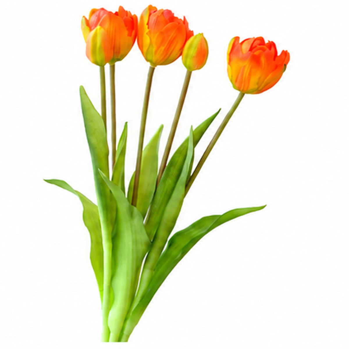 EVERIVELLE 15.7-Inch Five-Head Multi-Layer Soft-Touch Tulip Bouquet