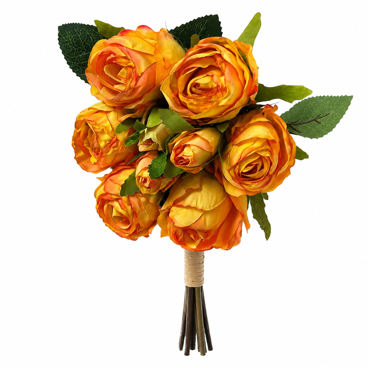 EVERIVELLE 11.8-Inch Nine-Head Artificial Rose Bouquet