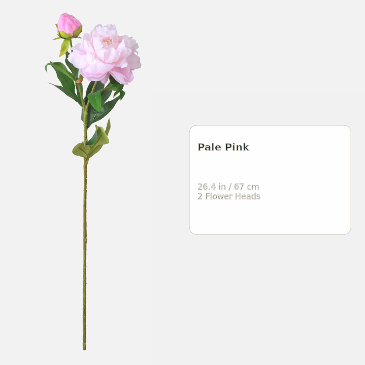 EVERIVELLE Two-Head Artificial Phoenix Peony Stem