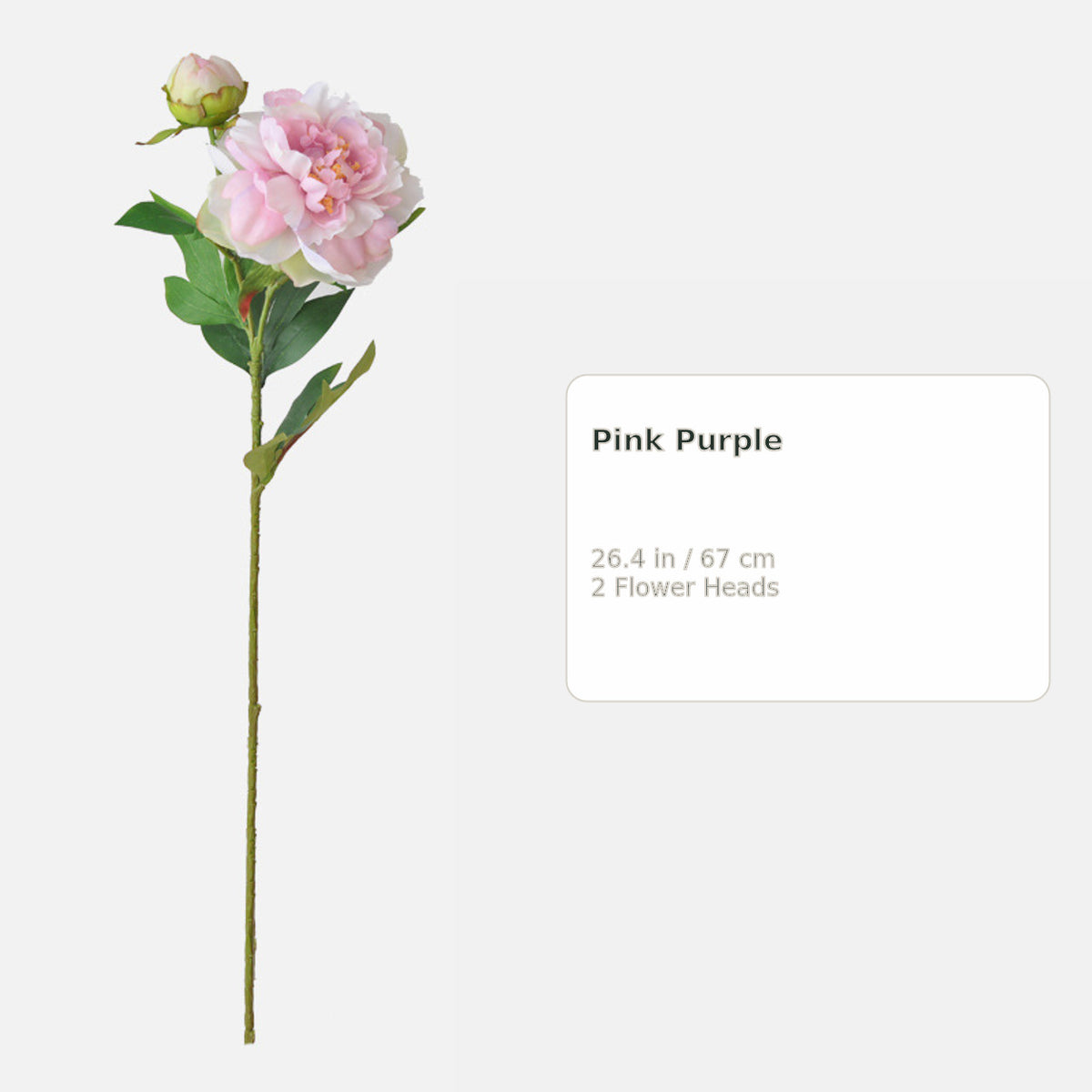 EVERIVELLE Two-Head Artificial Phoenix Peony Stem