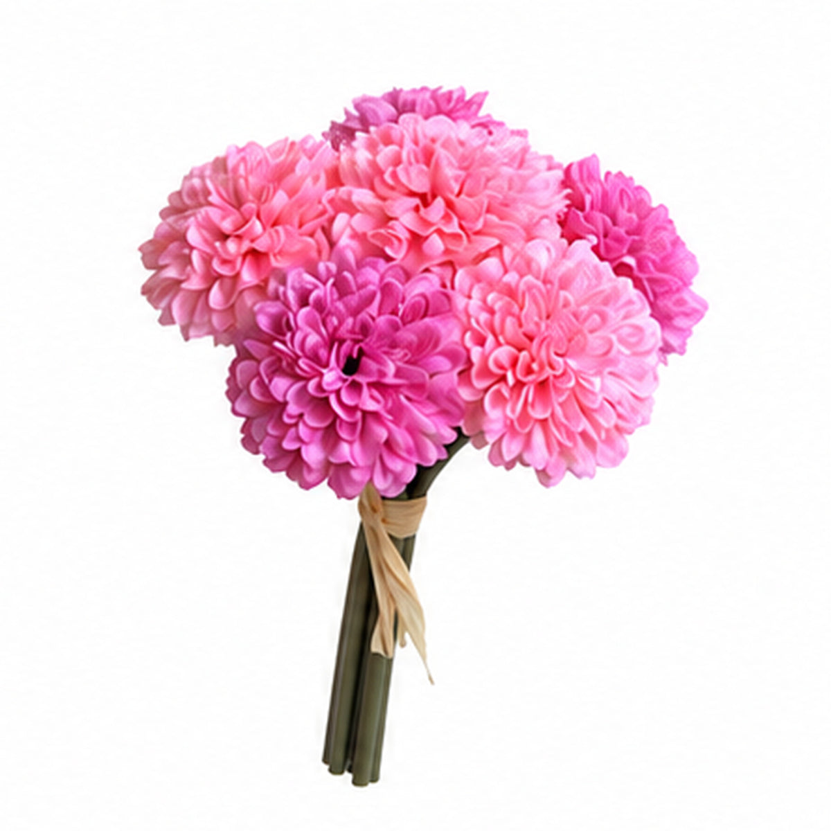 EVERIVELLE 7.5-Inch Six-Stem Mini Pom-Pom Chrysanthemum Bouquet
