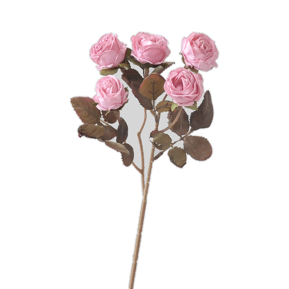 EVERIVELLE Five-Head Vintage Burnt-Edge Artificial Rose Stem