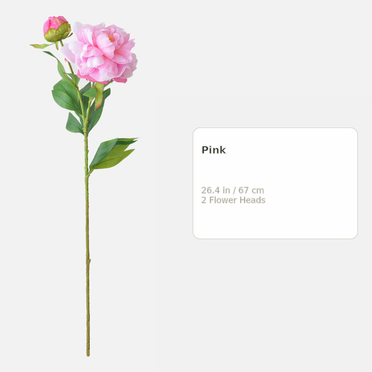 Pink 30.7-Inch Flocked Artificial Queen Cosmos Stem on a pure white background