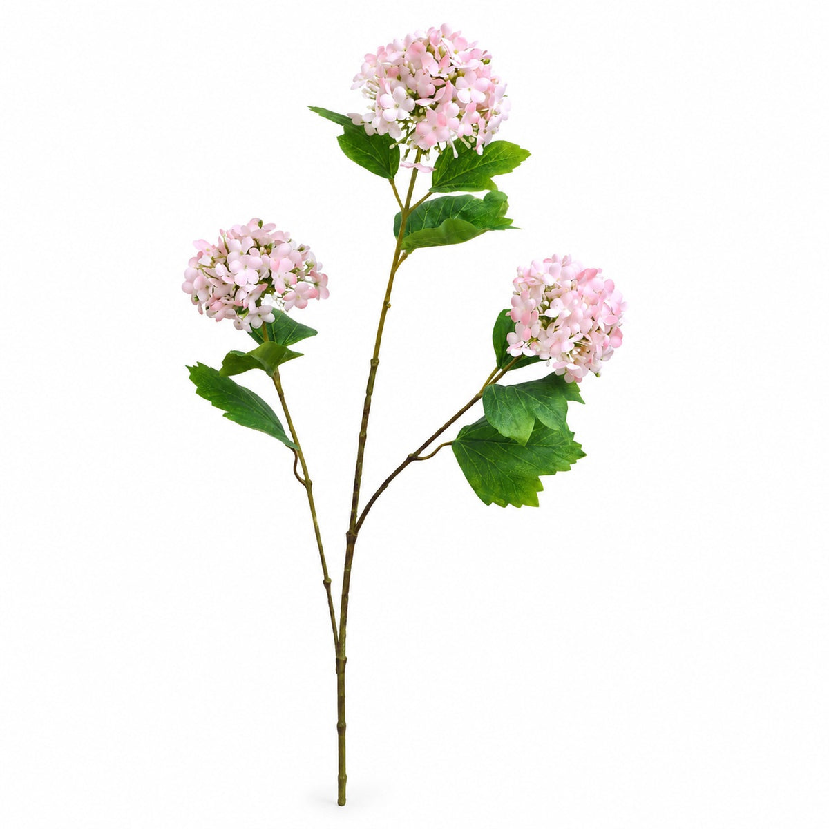 EVERIVELLE Three-Head Artificial Snowball Hydrangea Stem